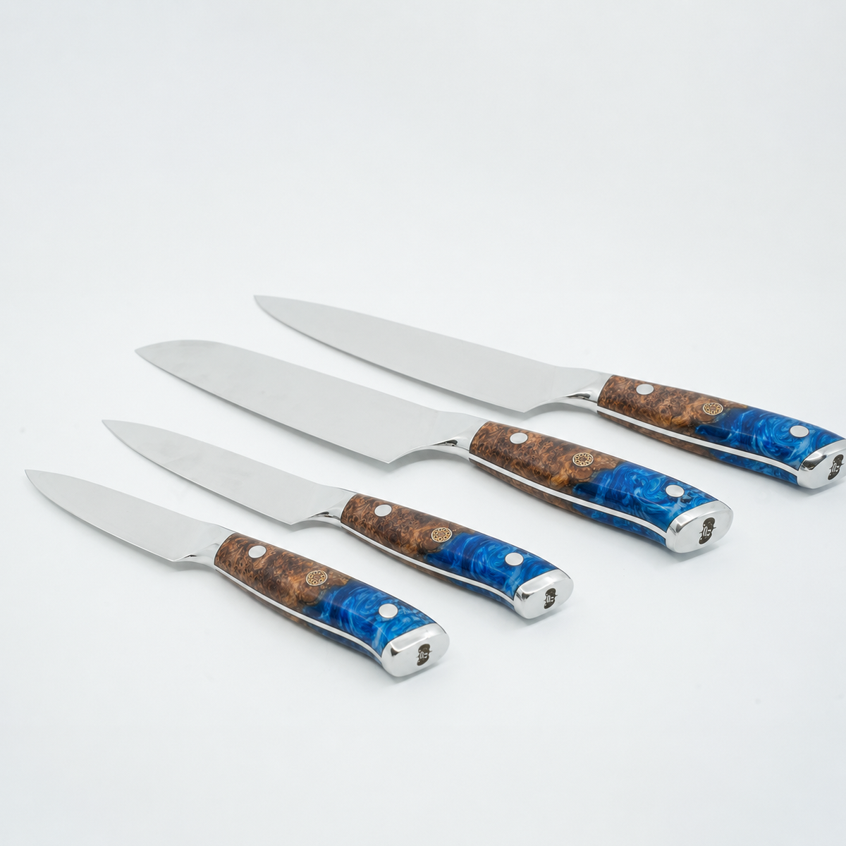 Burl Wood Chef Knife Set