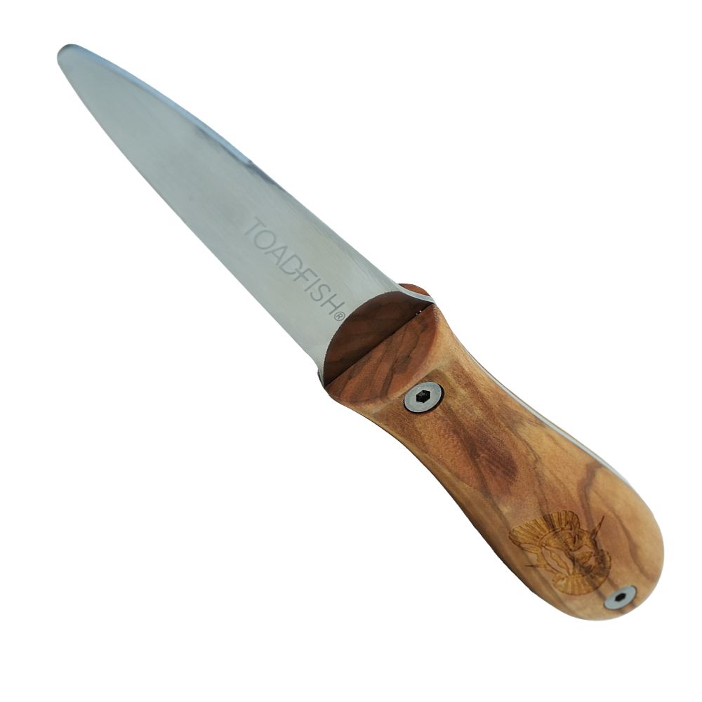 Olive Wood Oyster Knife - Toadfish - Oyster Knife