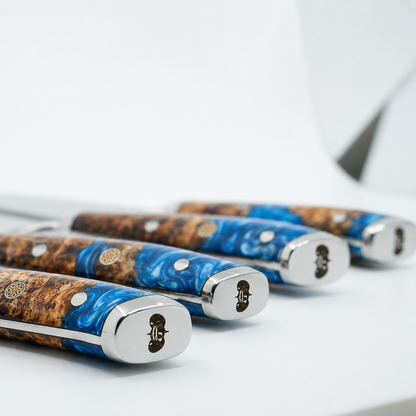 Burl Wood Chef Knife Set