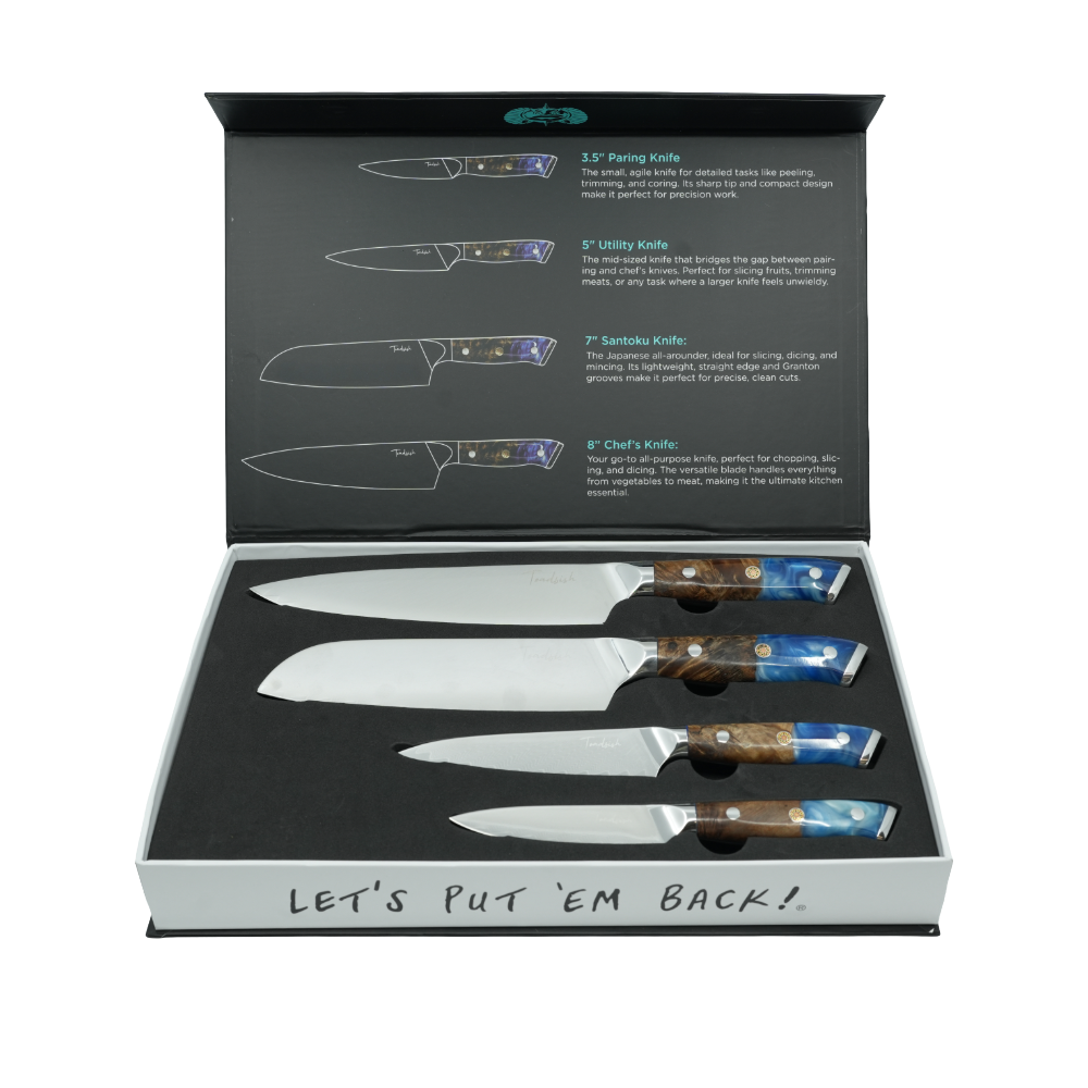 Burl Wood Chef Knife Set