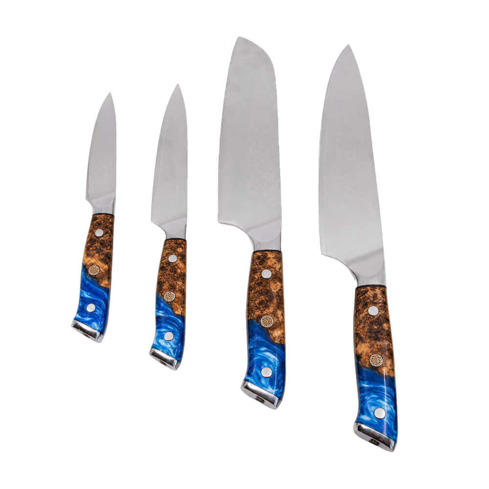 Burl Wood Chef Knife Set