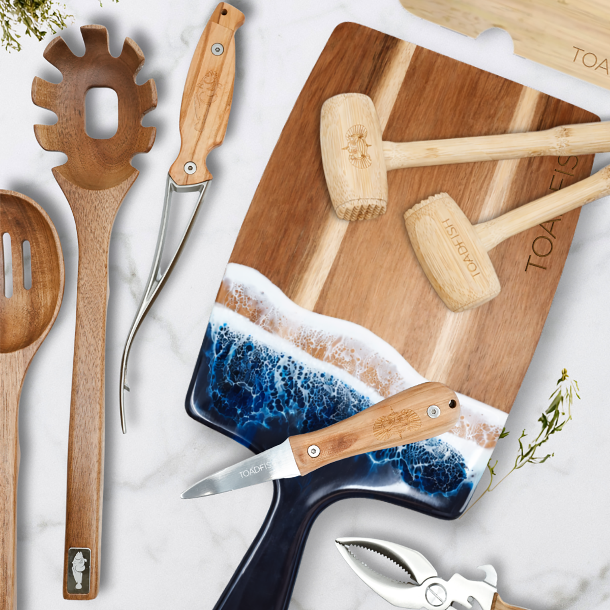 Coastal Wooden Serving Board - Toadfish - 